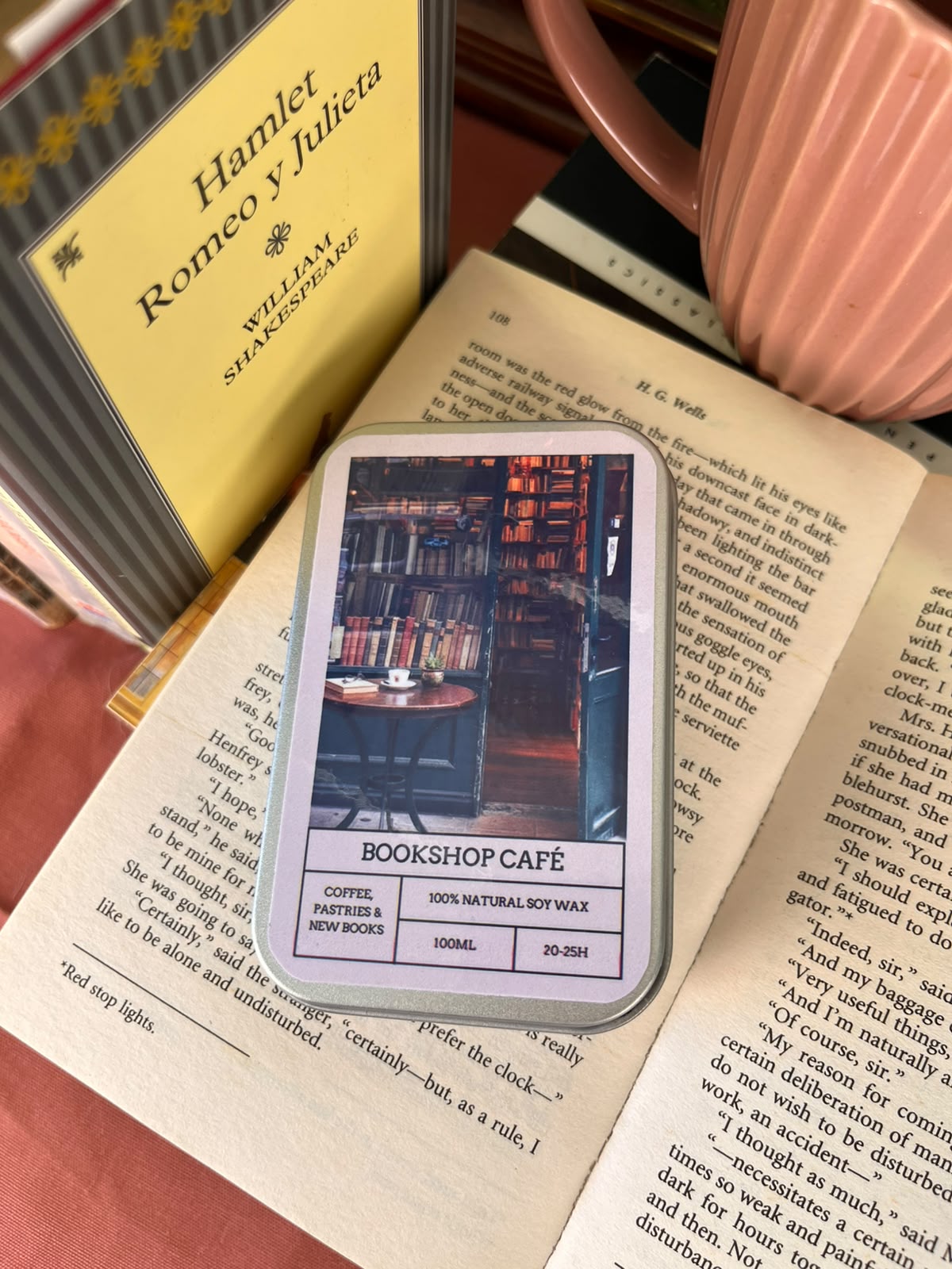 BOOKSHOP CAFÉ · Vela de Soja Natural - Imagen 3