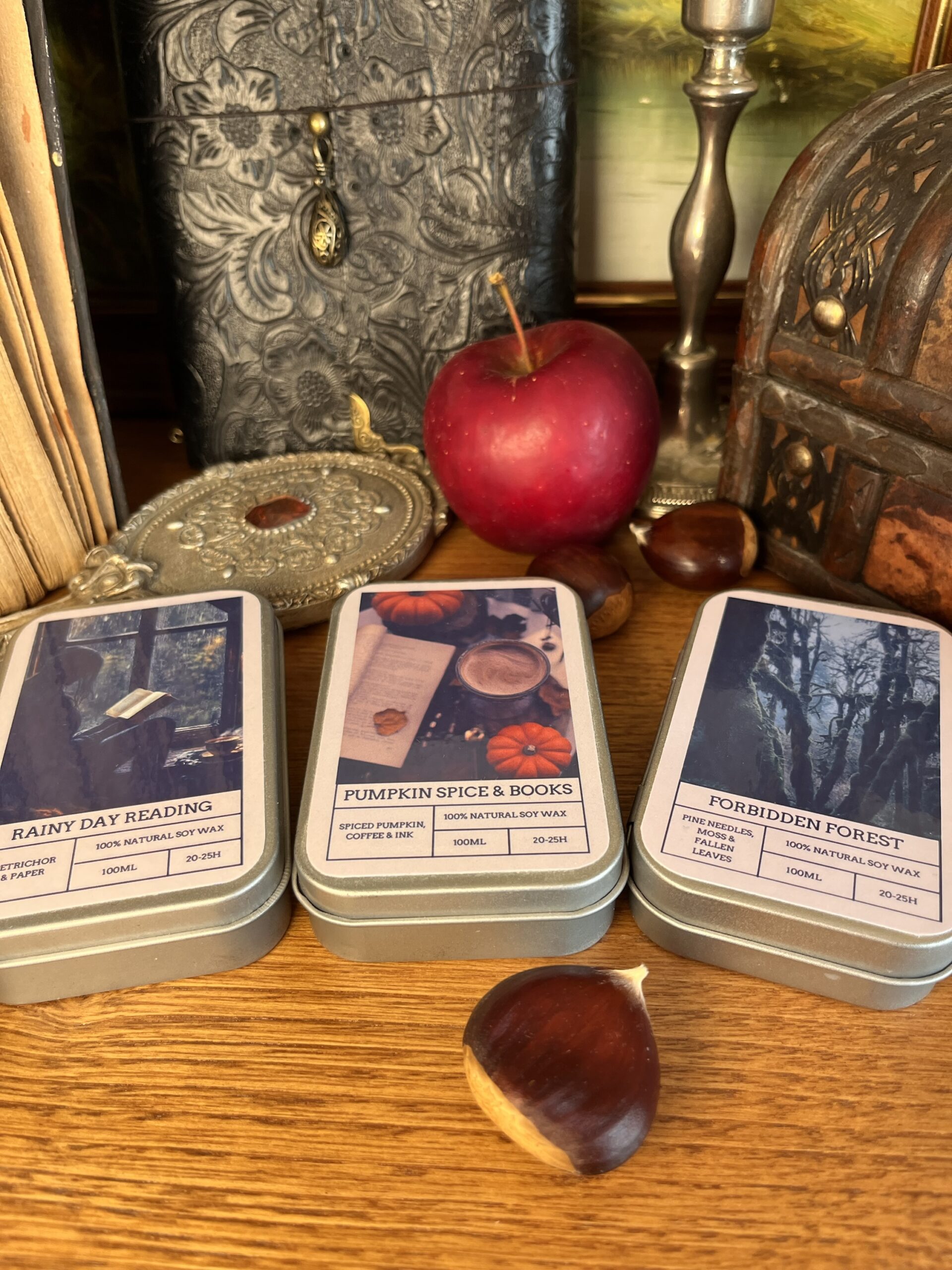 Set de Velas de Otoño • Pack de 3 velas aromáticas otoñales - Imagen 4