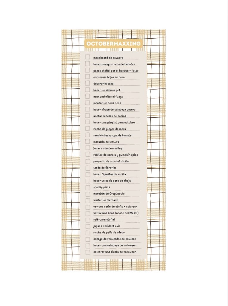 Actividades Octobermaxxing